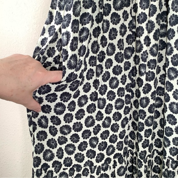 AMOUR VERT Tiered Sleeveless Dress Ruffle High Neck Pockets Vacation Wedding XS - Picture 7 of 13